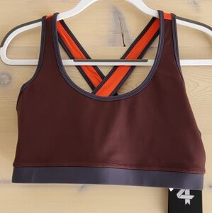 NWT FourLaps Infinity Sports Bra Fudge Smoke size L